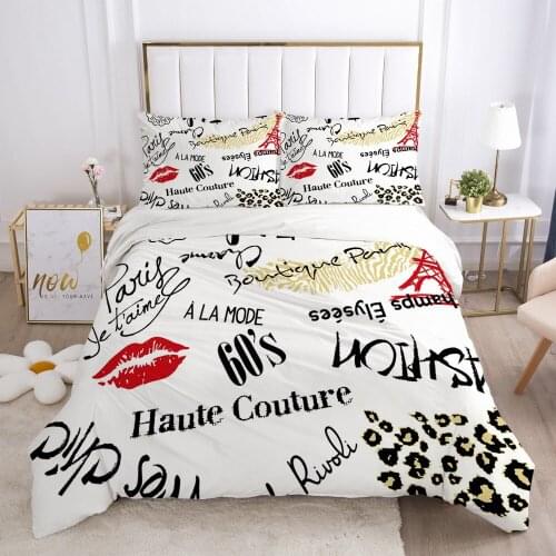 Modern Bedding Sets Duvet Cover Set Quilt/Comforter/Blanket Covers Pillowcase with Zipper 3D King Queen Full Size Bed Linen