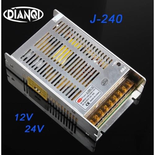 TOP brand DIANQI 24V 10A 240W 12V 20A switching power supply LED Strip Light power supply transformer 100-240V Free Shipping