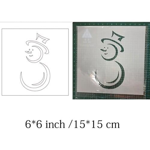 Snowman Pattern Stencil for DIY Scrapbooking Album DIY Paper Card Craft Fun Plastic Templates Decoation New 2019 6x6 inch