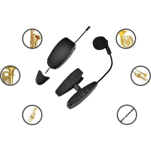 Uhf Wireless Instrument Condenser Microphone Clip Microphone Gooseneck 40m