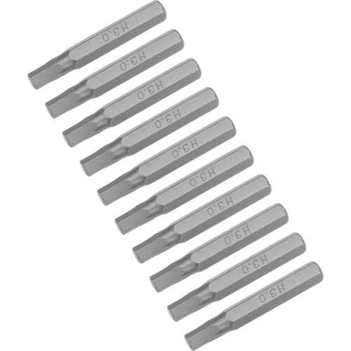 Uxcell Hex Bits 10pcs 5/32 Inch Hex Shank H3 Hexagon Screwdriver Bit Set 28mm Length S2 Screw Driver Kit Tools