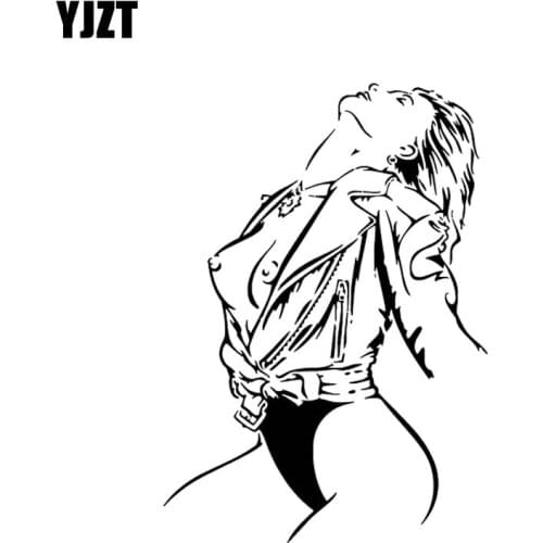 YJZT 10.2*14.4CM Naked Sexy Provocative Girl Car Sticker Vinyl Decal Black/Silver Popular Style Silhouttte Design C20-1102