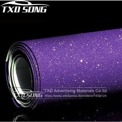 10/20/30/40/50/60X152CM/Lot Purple Glitter Vinyl Film for car wrapping with air free bubble matte Glitter sanding Film wrapping