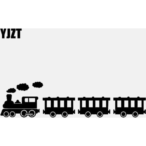 YJZT 16.5CM*4.2CM Steam Train Vinyl Car Sticker Decal Art Decor Black/Silver C3-1755