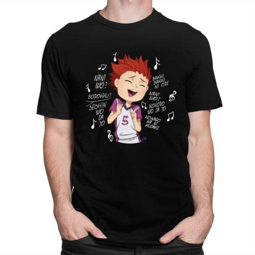 Funny Haikyuu Satori Tendou T-shirt Men Cotton Anime Manga Shirts Volleyball Tee Tops Short Sleeved Summer Tshirt Gift Fan Merch