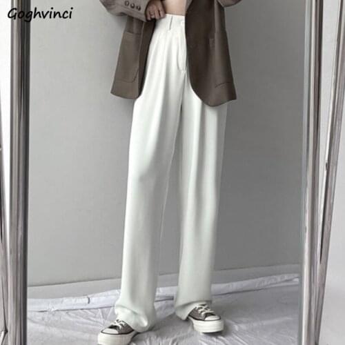 Women Summer Straight Pants Fashion All-Match Comfortable Casual Loose Plus Size 3XL Solid Oversize Baggy Design for Female Chic