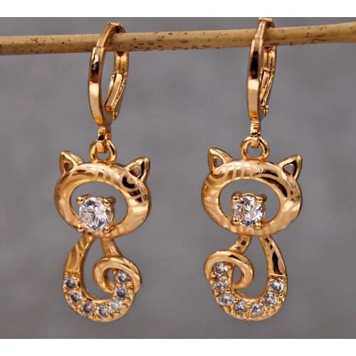 Fashion Drop dangle Gold Earring Women 's earrings Fashion Earrings for womens white Zircon wedding Jewerly accessories