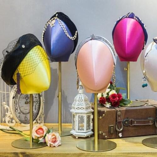 4style Color satin head model female hat frame Necklace Earring Display frame model frame window fake head props one piece D097