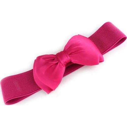 12 Colors New Ladies Elastic Girdle Fashion Chiffon Bow Decoration Belt Korean All-match Elastic Belt for Dress Long Sweater