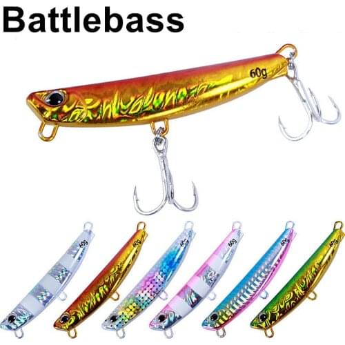 BATTLEBASS 1pcs Spoon Jerkbait Metal Jig Shore Casting Jig20g25g30g40g60g Off Shore Lead Metal Bait Sea Fishing Lures