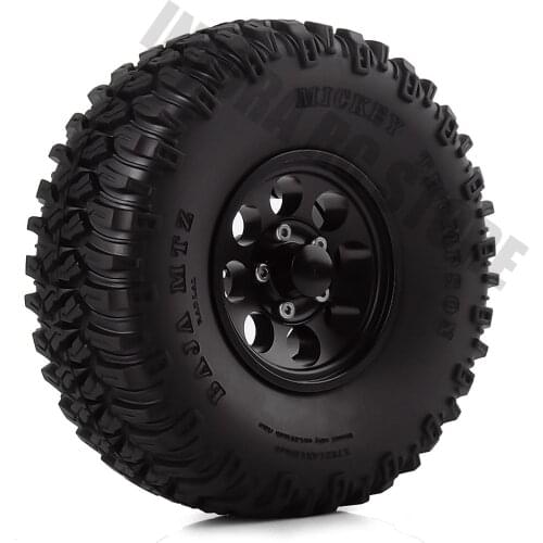4PCS 1.55 Inch Tyres RC Car Aluminum Alloy Wheel 1.55" BEADLOCK Rim&Rubber Tires for 1/10 RC Crawler D90 TF2 MST JIMNY