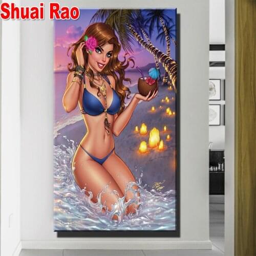 Diy diamond painting Sexy Woman 3d Picture Of rhinestone mosaic Diamond cross stitch 5d embroidery kits full square round Drill