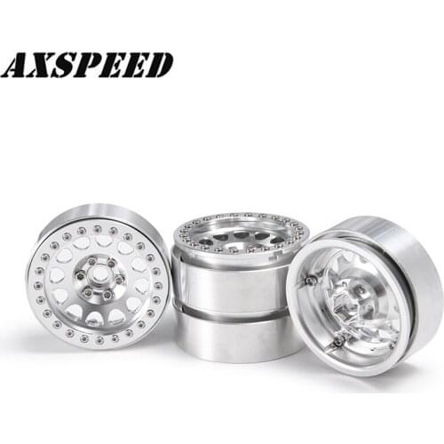 AXSPEED 2.2inch RC Wheels Hubs Metal Beadlock Wheel Rims for 1/10 RC Crawler Axial Wraith 90018 Upgrade Parts