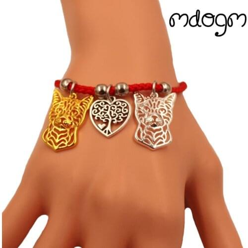 Bengal Cat Animal Charm Bracelet For Women Men Couple Love Rope Male Female Pearl Red Heart Black Girls jewelry
