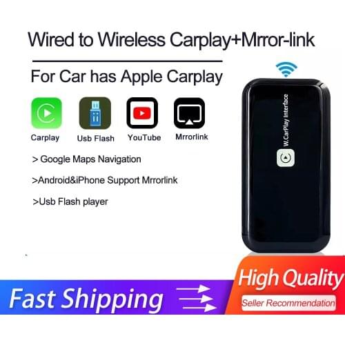 Wireless Car Player IOS Car Multimedia Player Android 9.0 Wired Connection To Wireless Apple Car Player Mirror Link Version 3.0