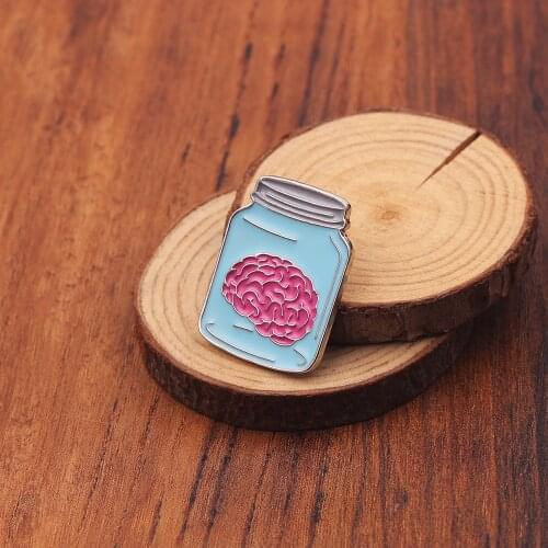 New Arrival Medical Brooches Pin Brain in Bottle Enamel Lapel Pin Medical Nerve Brooch Accessories Pins Gifts For Doctor Nurse
