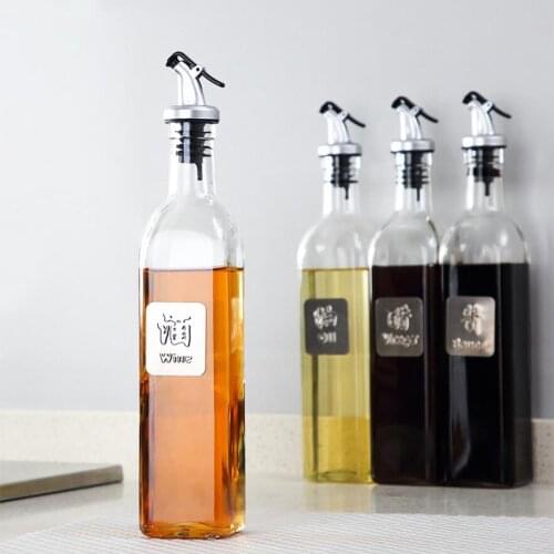 550E 500ML Sauce Dispenser Seasoning Bottle Glass Vinegar Bar Oil Bottle Storage Cooking Wine Liquid Container Kitchen Tool