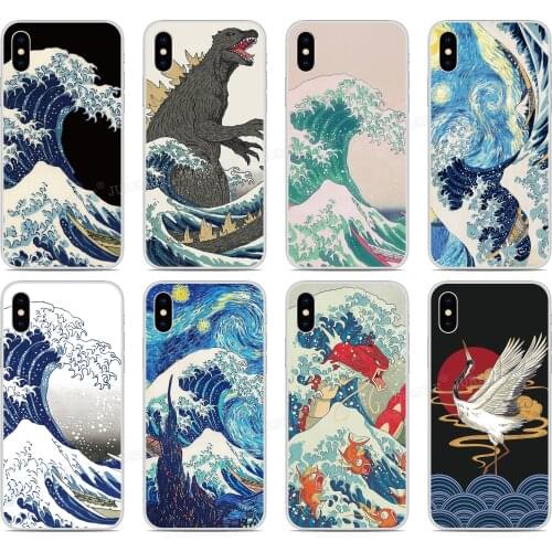 Print Coque Wave off Kanagawa Silicon Soft TPU Phone Case For BQ Aquaris M5 E5 E6 M5.5 X5 Plus Rubber Phone Cover Fundas