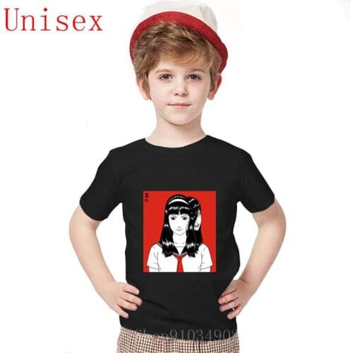 Junji Ito Cursed Japanese Horror Fashion T-Shirt 2019 Fashion kids tshirts boys shorts Casual Short Sleeve Clothing Summer