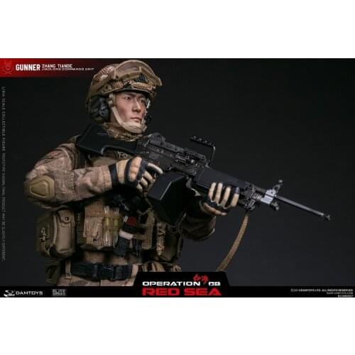 Scale 1/6 figure DAMTOYS Red Sea PLA Navy Marine Corps “Jiaolong” Special Operations Brigade SAW Gunner Zhang Tiande "Rocky"
