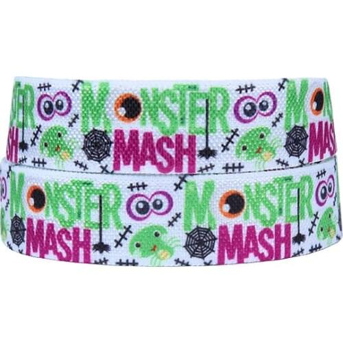 FLRA FOE Wholesale halloween mash foe printed fold over elastic