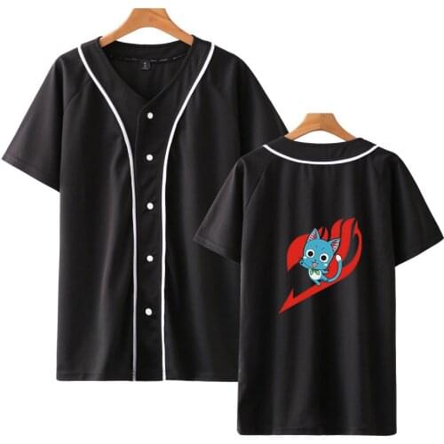 Anime Fairy Tail Baseball Shirt summer tops unisex plus size t shirt short sleeve Baseball Jacket streetwear t-shirt tops tees
