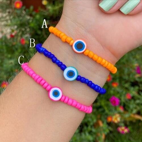 Go2Boho 2021 New Turkish Evil Eye Bracelet For Women Beaded Braclet INS Trend Greek Eye Charm Beads Bracelets Lucky Girl Jewelry