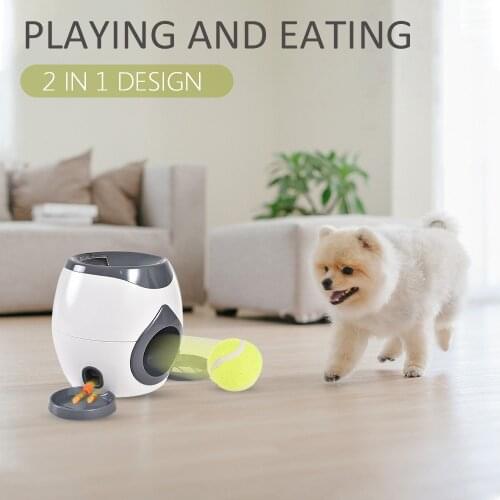 Interactive Reward Toy Dogs Tennis Ball Automatic Thrower Dispenser Creativity Play Game Dog Food Leader Exercise Helper