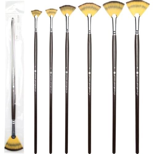 1PC High Quality Nylon Hair Fan Paint Brush Acrylic Watercolor Oil Artistic Painting Brush For Oil Painting Art Drawing Supplies