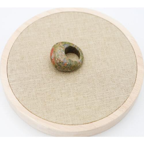 Hot Fashion Flower Green Agates CrystalStone Big Rings Women Men Glossy Face Finger Ring for Women Men Jewelry Dropshipping