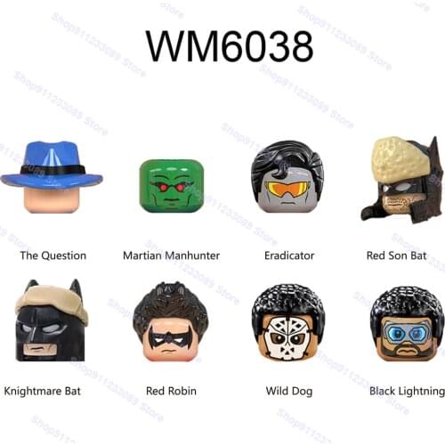 8pcs/lot The Question Wild Dog Martian Manhunter Robin Building Blocks Bricks Superhero Dolls Action Figures Toys Children Gift