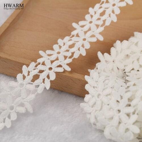 5yard white lace fabric ribbon wedding decoration Decorative festival gift trim baby show lace hollow milk silk embroidery lace