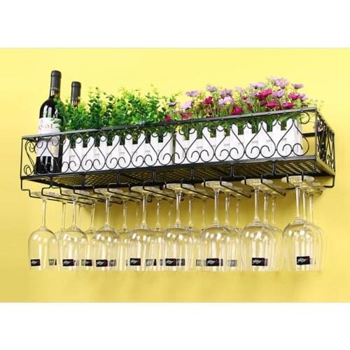 Kitchen wall hanging red wine rack. Beverage holder. Hang goblet