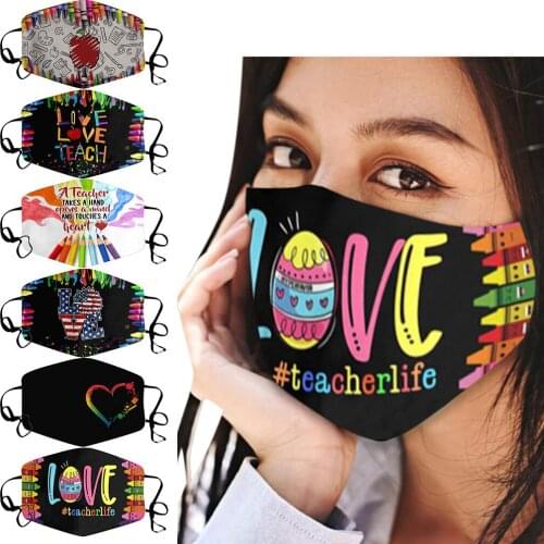 Print Face Mask For Face With Adult Adjustable Sport Outdoor Mouth Cover Mask Washable Reuse Face Mask Halloween Cosplay
