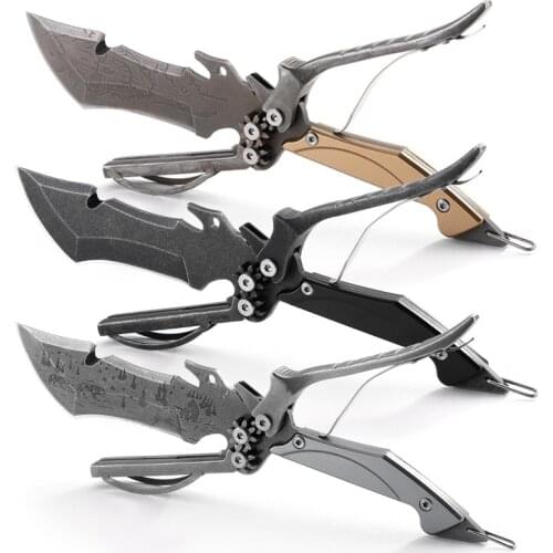 SR KK77 Multi-function hand tool knife EDC fixed blade knife 4CR14 blade Gardening scissors camping knife