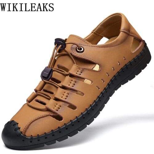 Outdoor Men Sandals 2020 Casual Shoes Men Summer Shoes Beach Sandals Fashion Genuine Leather Sandals Men Designer Shoes Zapatos