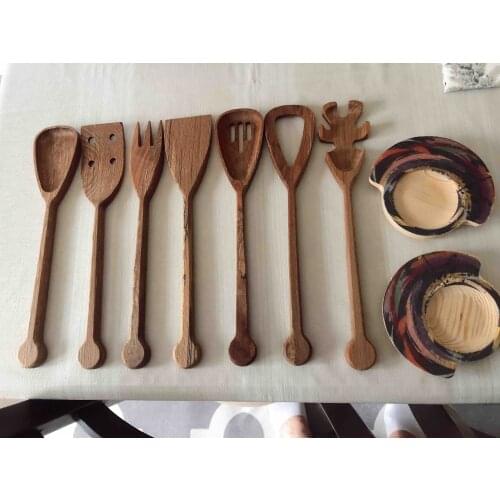 7 pcs set organic ham sağlıklı Beech Spoon Set