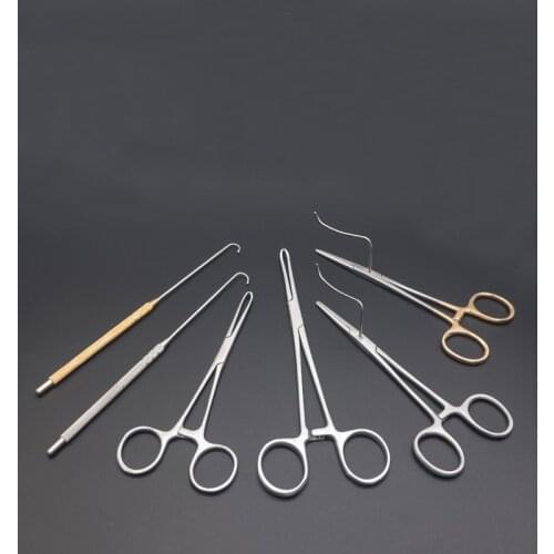 Pet Sterilization Equipment Tool Set Tissue Forceps Uterine Ovarian Hook Surgical Fixed Ligation Forceps