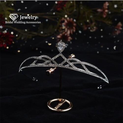 CC Hair Hoop Hairband Headband Crown Jewelry Wedding Hair Accessories for Women Bride Engagement Hairwear Wart Drop Shape HG428