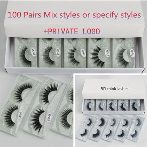 Wholesale Eyelashes 10/30/50/100pcs 5D Mink Lashes Natural Mink Eyelashes Wholesale False Eyelashes Makeup False Lashes In Bulk