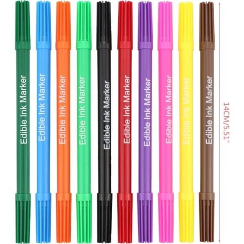 M68E Food Grade Frosting Decorating Pen Lunch Packaging Cake Box Food Coloring Marker Dual-Tipped Pens Childrens DIY Gift