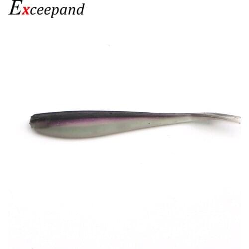 Exceepand 10 PCS Swimbait Fork Tail Soft Plastic Fishing Lure Lifelike Silicone Tiddler Bait for Perch Zander Bass Fishing Bait