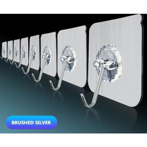 10pcs Transparent Strong Self Adhesive Housekeeper On The Wall Hangers Towel Hooks Organizer Kitchen Bathroom Home Accessories