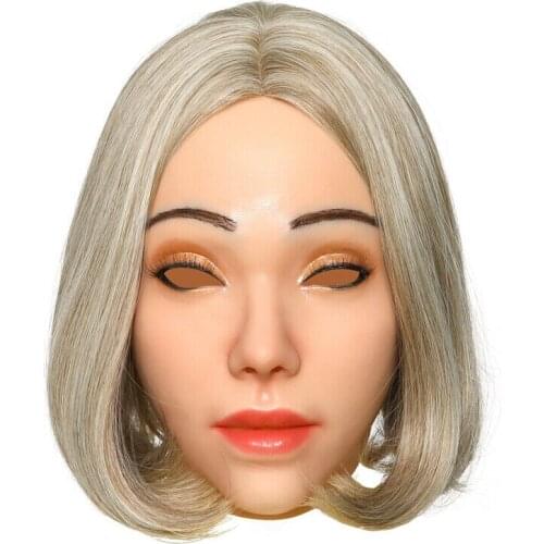 Realistic Silicone Handmade Headdress Halloween Crossdresser Drag Queen Cosplay Props High Quality Silicone Mask