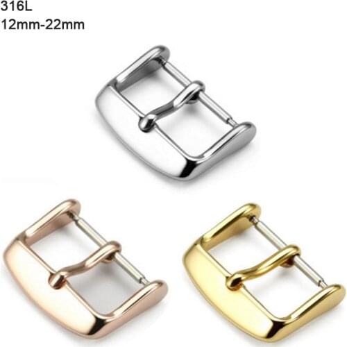 316 Stainless Steel Watch Strap/Band Clasp/Buckle 12mm 14mm 16mm 18mm 20mm 22mm Silver Black Rose/Yellow Gold Watch Accessories