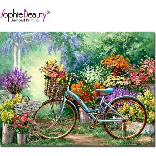 Sophie Beauty New 5d diy diamond painting full rhinestone handcraft mosaic kit cross stitch Flowers embroidery home arts C237