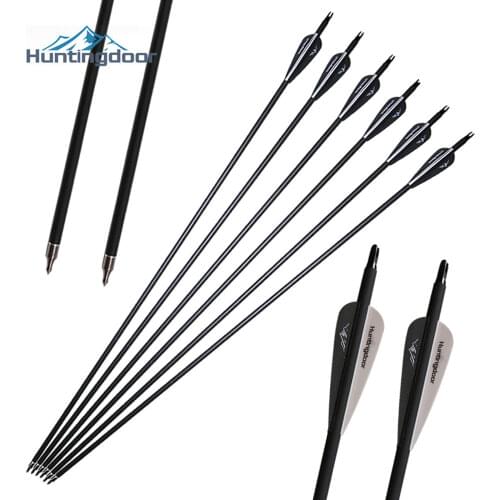 Huntingdoors 12/24Pcs Mixed Carbon Arrows 31.5inch TPU Feathers Diameter 7.8mm For Recurve/Compound Bow Hunting Archery Bow