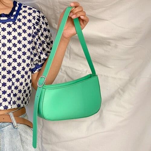 Baguette Bag for Women Fashion Solid Color Shoulder Bag Womens Handbag Design PU Leather Luxury Bag Tote Mini Purse Female