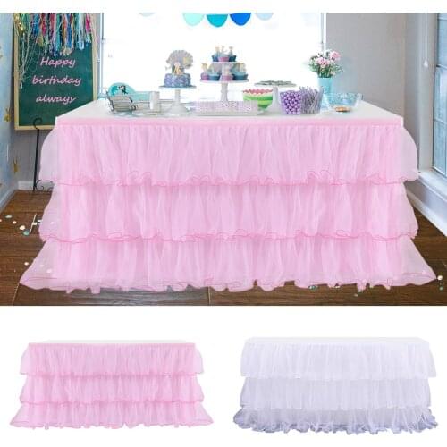 Table Skirt Wedding Party Tutu Tulle Tableware Cloth Baby Shower Birthday Banquet Party Wedding Table Skirt Party Home Decor