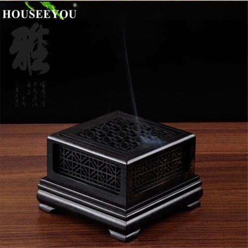 High Quality Wooden Incense Burner Wood Censer Sandalwood Wood Burner Furnace Living Room Incense Holder Buddhist